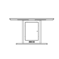 Abstract graphic showing a finger touching a digital interface with 10 points of contact highlighted.	10-point PCAP touch technology demonstration on a 4mm explosion-proof tempered glass surface.