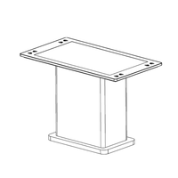 Technical line drawing showing the front and side elevations of the 65" model with dimensions. Dimensioned line drawing for the 65 inch Sirius Series interactive table featuring a 700mm height.