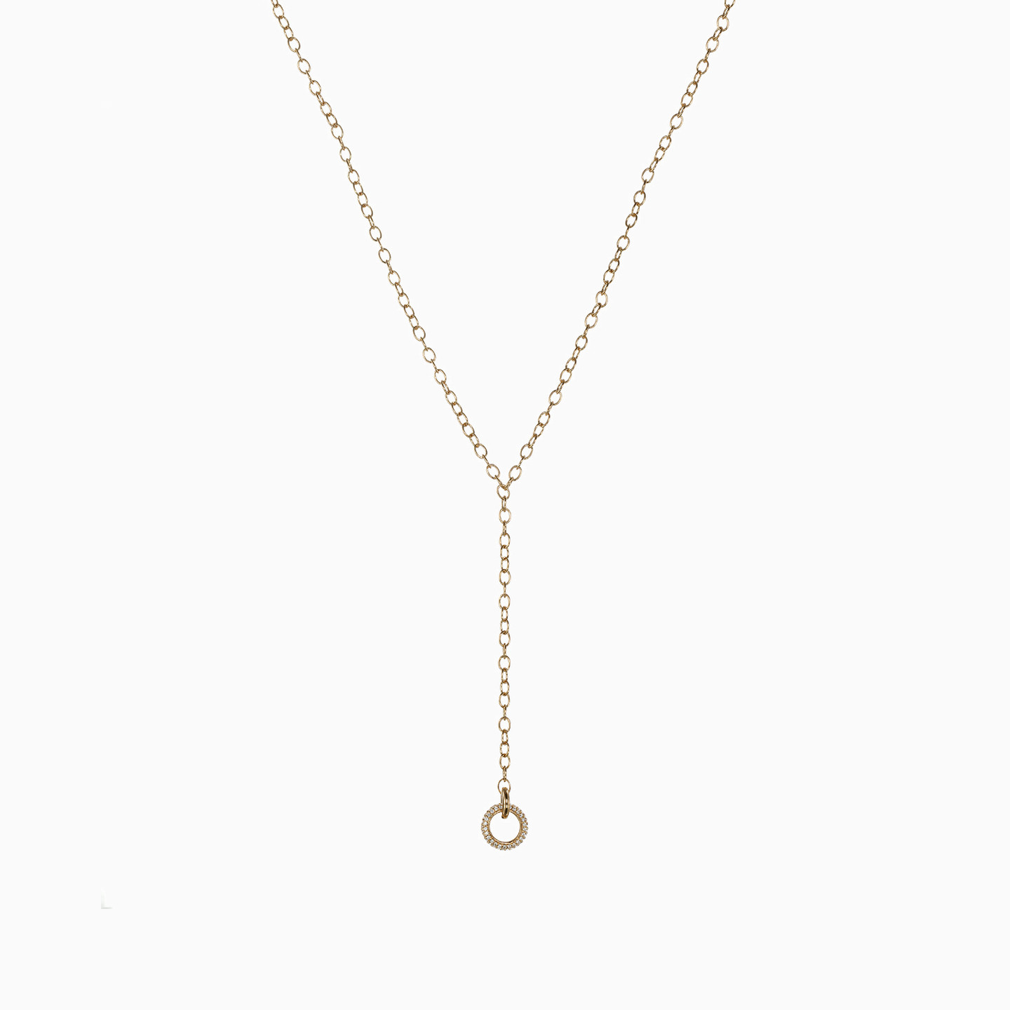 Circle Cubic Zirconia Gold Plated Necklace - 2 Circle Cubic Zirconia Gold Plated Necklace - 2