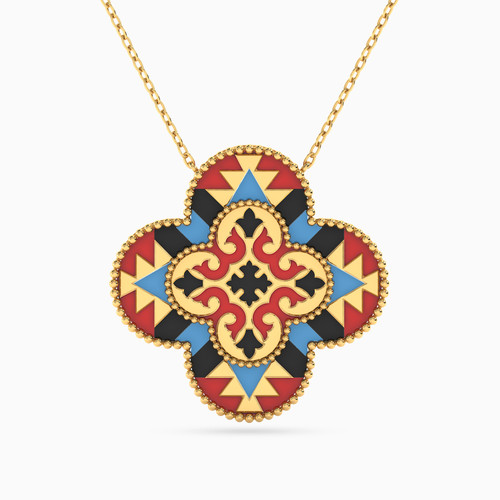 LIN859 - Arabesque Enamel Coated Necklace in 18K Gold - 111405180299-1.jpg