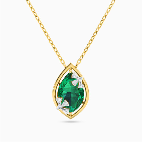 LIN524 - Marquise Diamond & Green Stones Necklace in 18K Gold - 121404120151-1.jpg