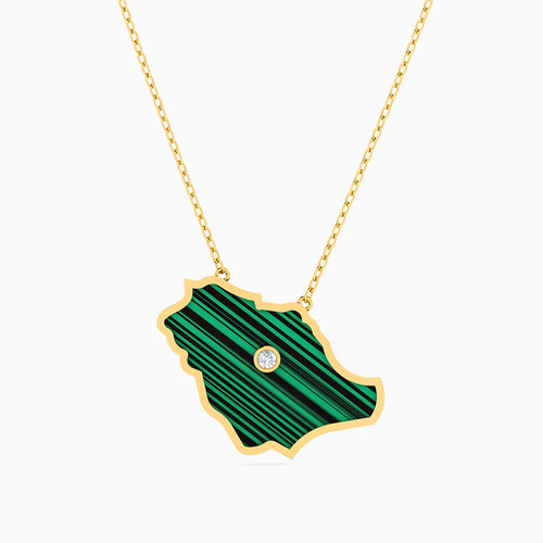 LIN511 - KSA Map Diamond & Green Stones Necklace in 18K Gold - 111405120159-1.jpg