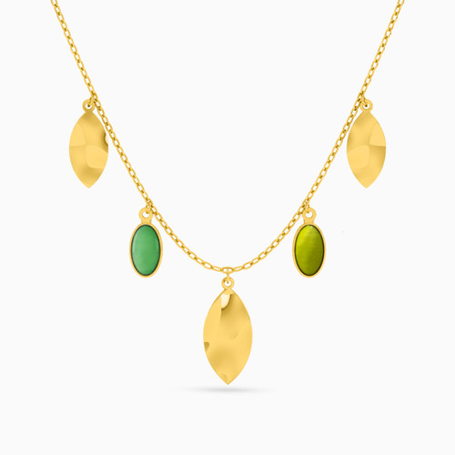 LIN449 - Oval Colored Stones Chain Necklace in 18K Gold - 111404180077-1.jpg