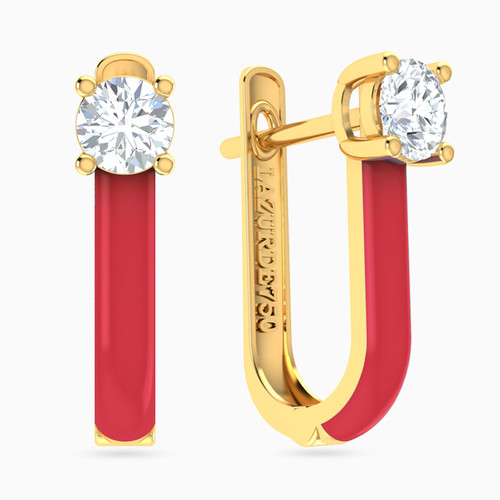 LIE117 - 18K Gold Cubic Zirconia & Enamel Coated Hoop Earrings - 111213130016-1.jpg LIE117 - 18K Gold Cubic Zirconia & Enamel Coated Hoop Earrings - 111213130016-1.jpg