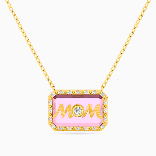 LIN19 - Mom Diamond & Rose Stone Necklace in 18K Gold - 111404110237-1.jpg LIN19 - Mom Diamond & Rose Stone Necklace in 18K Gold - 111404110237-1.jpg