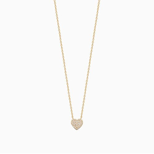 WN206 - Heart Clear Stone Gold Plated Necklace - 97363245-1.jpg
