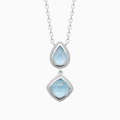 WN221 - Multishaped Colored Stones Sterling Silver Necklace - 87368745-1.jpg