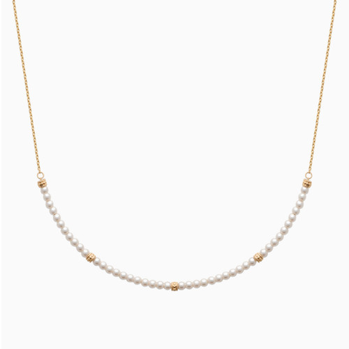 WN195 - Circle Pearl Gold Plated Chain Necklace - 97380245-1.jpg