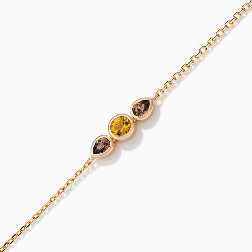 WB31 - Bow Colored Stones Gold Plated Chain Bracelet - 97357418-2.jpg