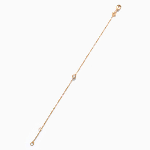 WB17 - Circle Cubic Zirconia Gold Plated Chain Bracelet - 97357018-3.jpg
