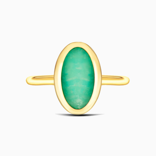 WR94 - Oval Green Stones Gold Plated Ring - 292716052-1.jpg