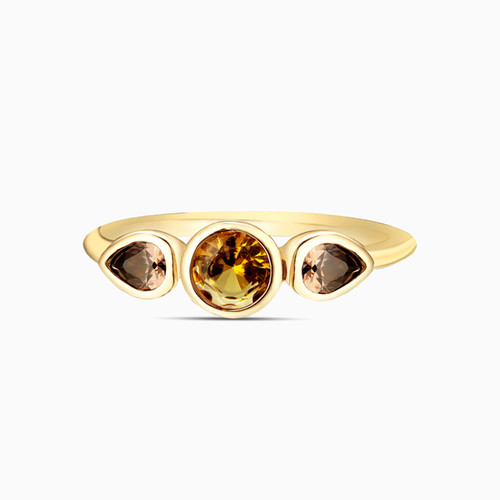 WR73 - Bow Colored Stones Gold Plated Ring - 292359052-1.jpg