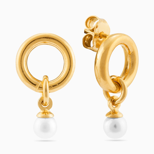 WE80 - Circle Pearl Gold Plated Drop Earrings - A4087-00DT-2.jpg