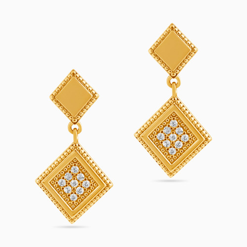 WE67 - Square Cubic Zirconia Gold Plated Drop Earrings - 23024210-1.jpg