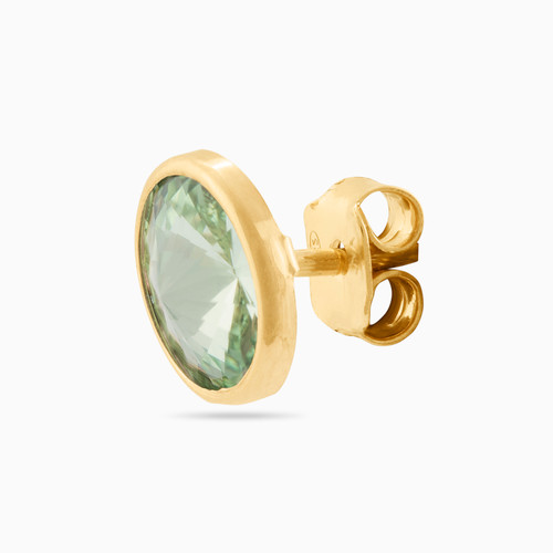 WE90 - Circle Green Stones Gold Plated Stud Earrings - A2791-22T-3.jpg