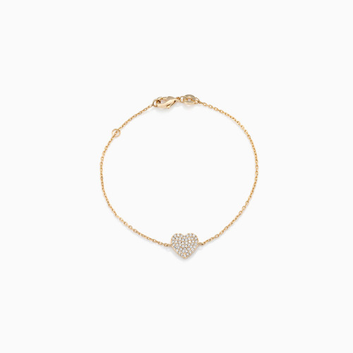 WB29 - Heart Cubic Zirconia Gold Plated Chain Bracelet - 97363218-1.jpg