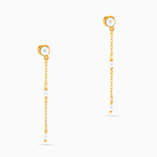 WE45 - Circle Pearl Gold Plated Drop Earrings - A4159-00DT-1.jpg