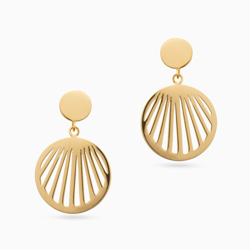 WE158 - Circle Gold Plated Drop Earrings - 23026400-1.jpg