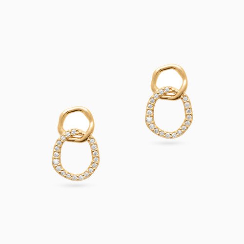 WE155 - Circle Clear Stone Gold Plated Stud Earrings - 23028710-1.jpg