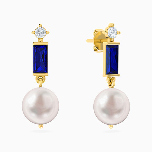 LIE51 - Round Pearls & Blue Stone Drop Earrings in 18K Gold - 111206140007-2.jpg