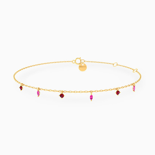 MLB391 - Multishaped Rose Stone Chain Anklet in 18K Gold - 21050110014-1.jpg MLB391 - Multishaped Rose Stone Chain Anklet in 18K Gold - 21050110014-1.jpg