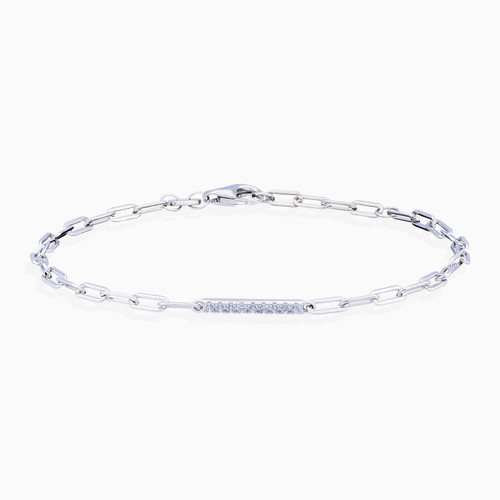 WB2 - Sterling Silver Cubic Zirconia Chain Bracelet - 87344418-1 .jpg