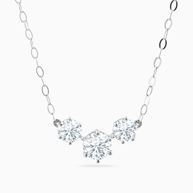 Flower Cubic Zirconia Necklace in 18K Gold - 111401200050