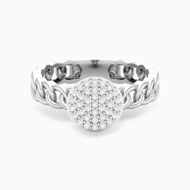 Circle Cubic Zirconia Ring in 18K Gold - 61002180059