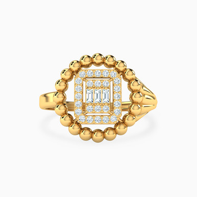 Circle Cubic Zirconia Ring in 21K Gold - 72002110030