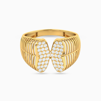 Abstract Cubic Zirconia Ring in 21K Gold - 22002111571