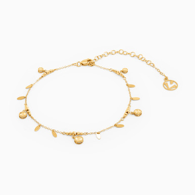 Circle Charm Anklet in 21K Gold - 22036140084