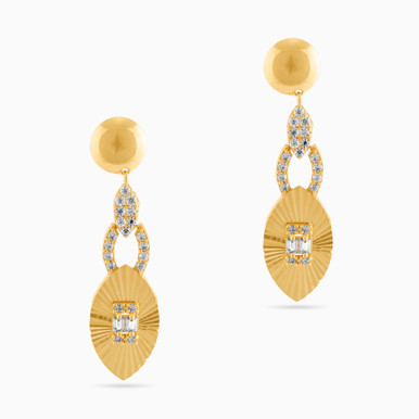 Marquise Cubic Zirconia Drop Earrings in 18K Gold - 22003110035 Marquise Cubic Zirconia Drop Earrings in 18K Gold - 22003110035