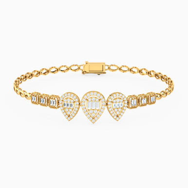 Pear Cubic Zirconia Chain Bracelet in 18K Gold - 21010790010 Pear Cubic Zirconia Chain Bracelet in 18K Gold - 21010790010