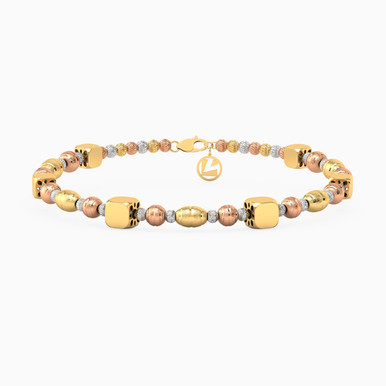 Beaded Chain Bracelet in 21K Gold - 22010020196 Beaded Chain Bracelet in 21K Gold - 22010020196