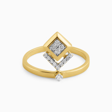 Square Diamond Ring in 18K Gold - LRG00004 Square Diamond Ring in 18K Gold - LRG00004