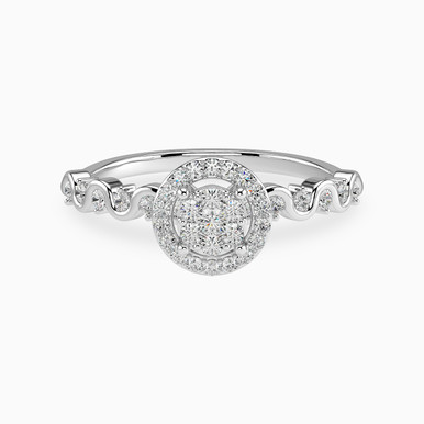 Circle Diamond Twin Rings in 18K Gold - KR106615 Circle Diamond Twin Rings in 18K Gold - KR106615