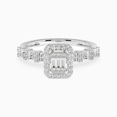 Square Diamond Twin Rings in 18K Gold - KR106620