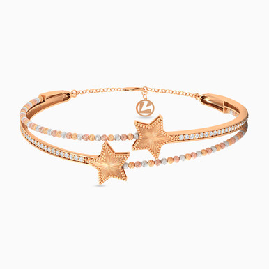 Star Cubic Zirconia Chain Bracelet in 21K Gold - 22011110580