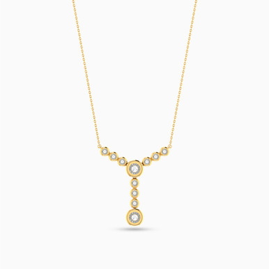 Circle Diamond Necklace in 18K Gold - NT400923Y18DI1 Circle Diamond Necklace in 18K Gold - NT400923Y18DI1