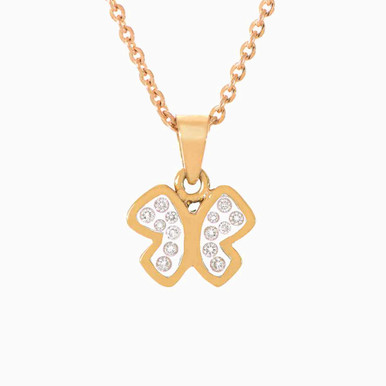 Butterfly Diamond Necklace in 18K Gold - 0540M