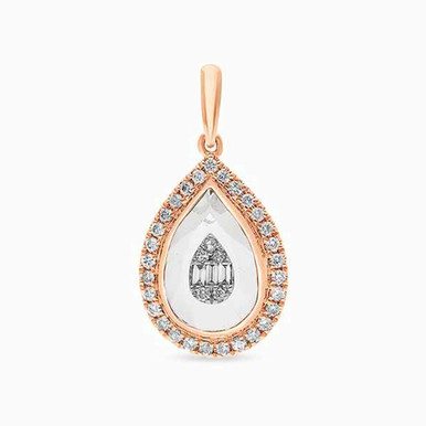 Pear Diamond & Colored Stones Pendant in 18K Gold - TPD9001259