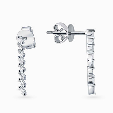 Slim Diamond Drop Earrings in 18K Gold - E91944 Slim Diamond Drop Earrings in 18K Gold - E91944