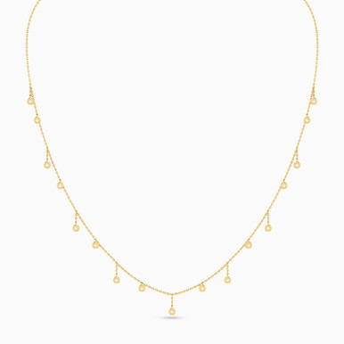 Circle Diamond Chain Necklace in 18K Gold - NT112720Y18DI1 Circle Diamond Chain Necklace in 18K Gold - NT112720Y18DI1