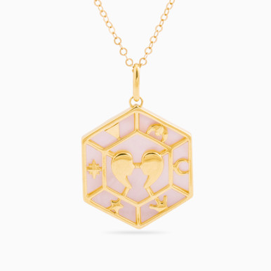 Gemini Colored Stones Necklace in 18K Gold - 9006364
