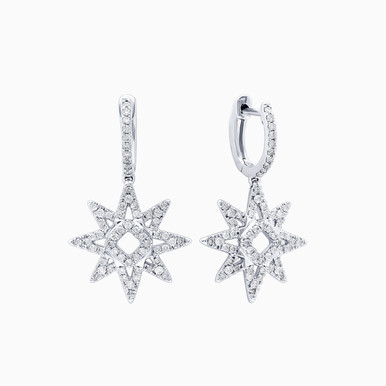 Star Diamond Drop Earrings in 18K Gold - KE603737