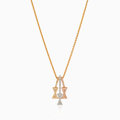 Triangle Diamond Necklace in 18K Gold - AGPC0044