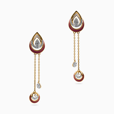 Pear Diamond Drop Earrings in 18K Gold - KE605803 Pear Diamond Drop Earrings in 18K Gold - KE605803