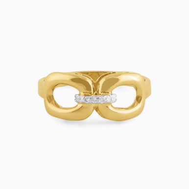 Link Diamond Ring in 18K Gold - LRG00017