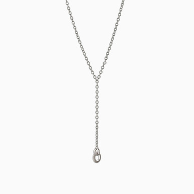 Circle Cubic Zirconia Sterling Silver Necklace - 87355145