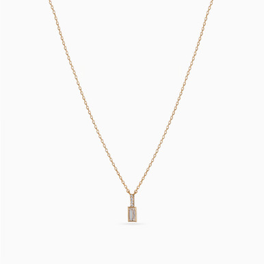 Baguette Cubic Zirconia Gold Plated Necklace - 97361245